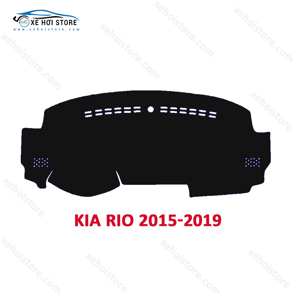Thảm Taplo xe Kia Rio 2015-2019 chất liệu nhung, da carbon, da vân gỗ