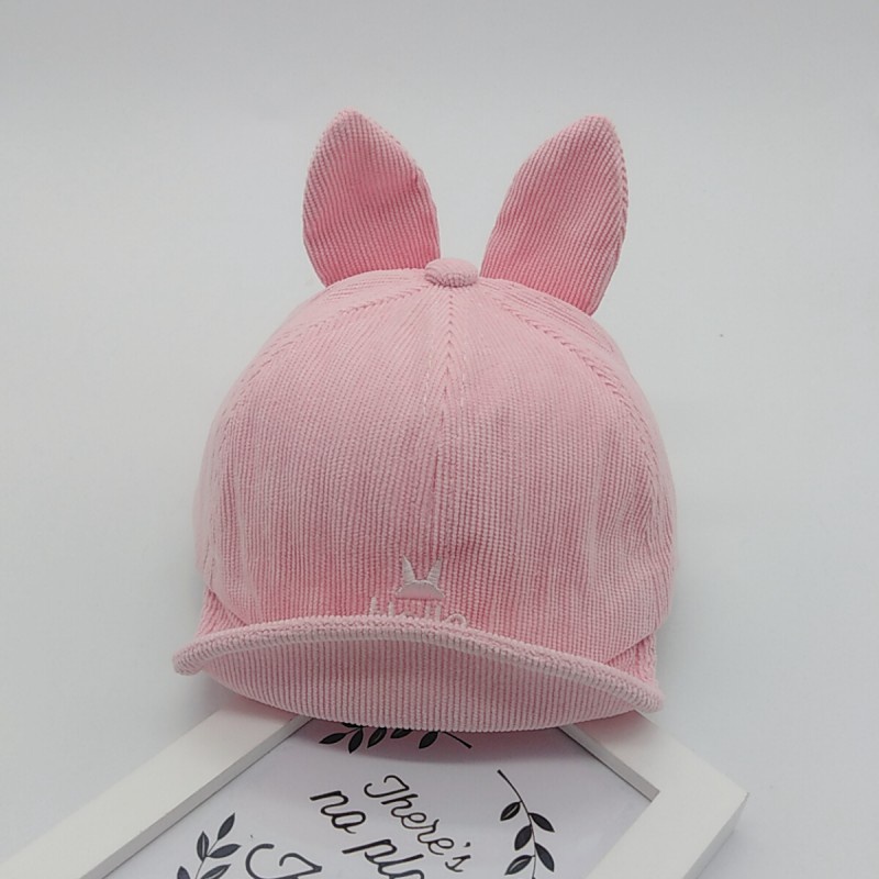 Mũ Lưỡi Trai Mềm Thoáng Khí Thiết Kế Tai Thỏ In Chữ Dễ Thương Cho Bé