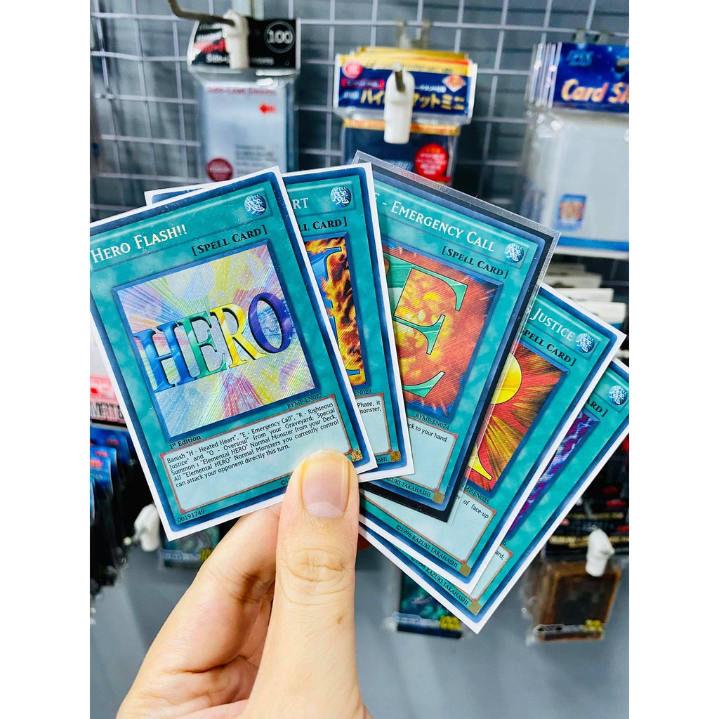 [ Dưa Hấu Yugioh ] Combo 5 Lá bài thẻ bài Hero Flash!! – Secret Rare - Tặng bọc bài nhựa bảo quản
