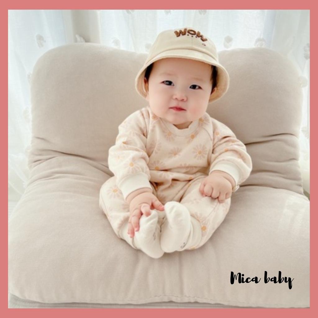 Mũ bucket tai bèo họa tiết chữ dễ thương cho bé MH134 Mica Baby