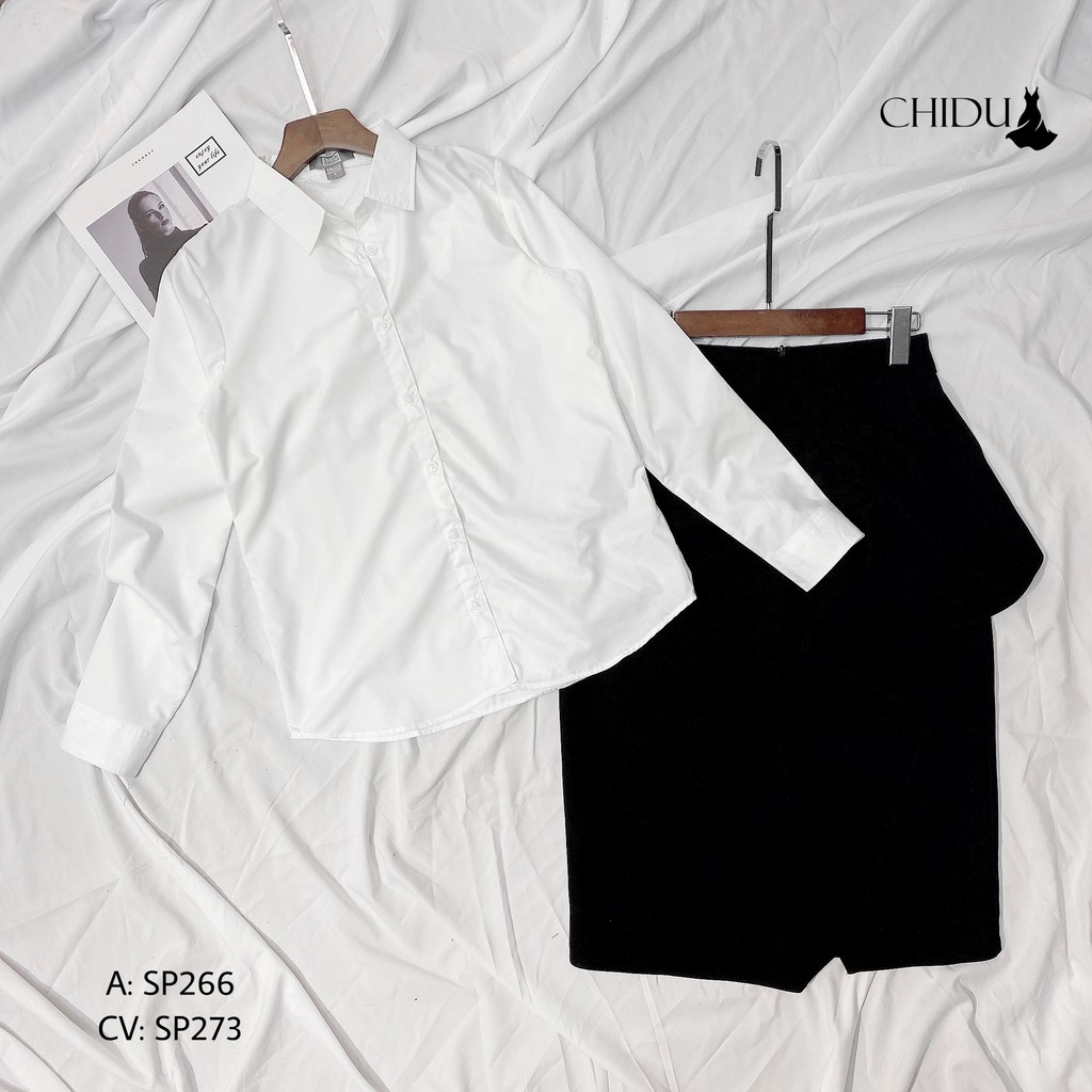 [ Mã WASTAPR giảm 10K đơn 50K] CHIDU áo sơ mi trắng dài tay SP266 | BigBuy360 - bigbuy360.vn