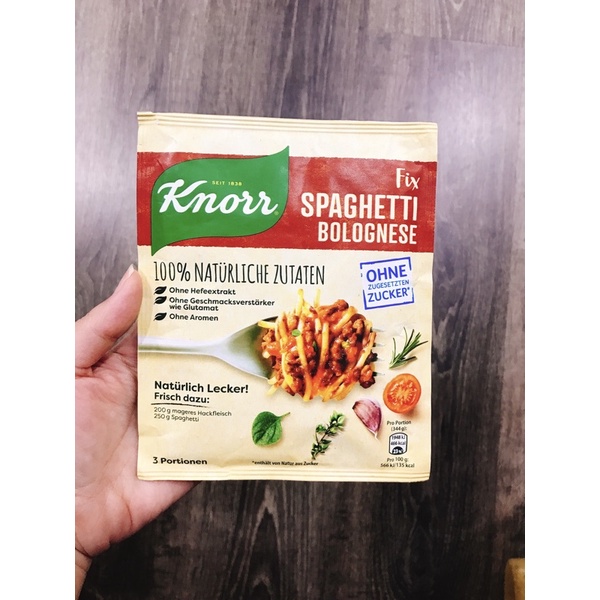 Gia Vị Sốt Mì Ý Knorr Spaghetti Bolognese Không Đường 38g