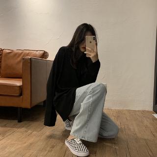 Đen Áo Thun Cổ Tròn Thời Trang Cá Tính