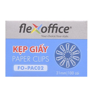 Hộp 100 cái kẹp giấy flexoffice fo-pac02
