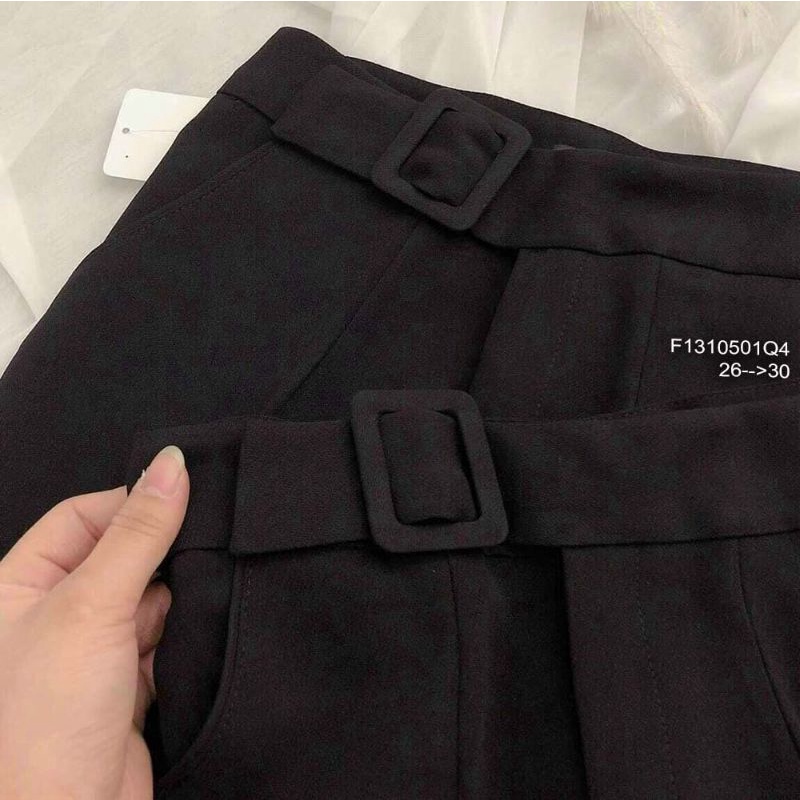 Quần tây baggy đen lưng cao gài khoen vuông! HÀNG VNXK&lt;br&gt;Size: 26--&gt;30&lt;br&gt;Hàng y hình 100%