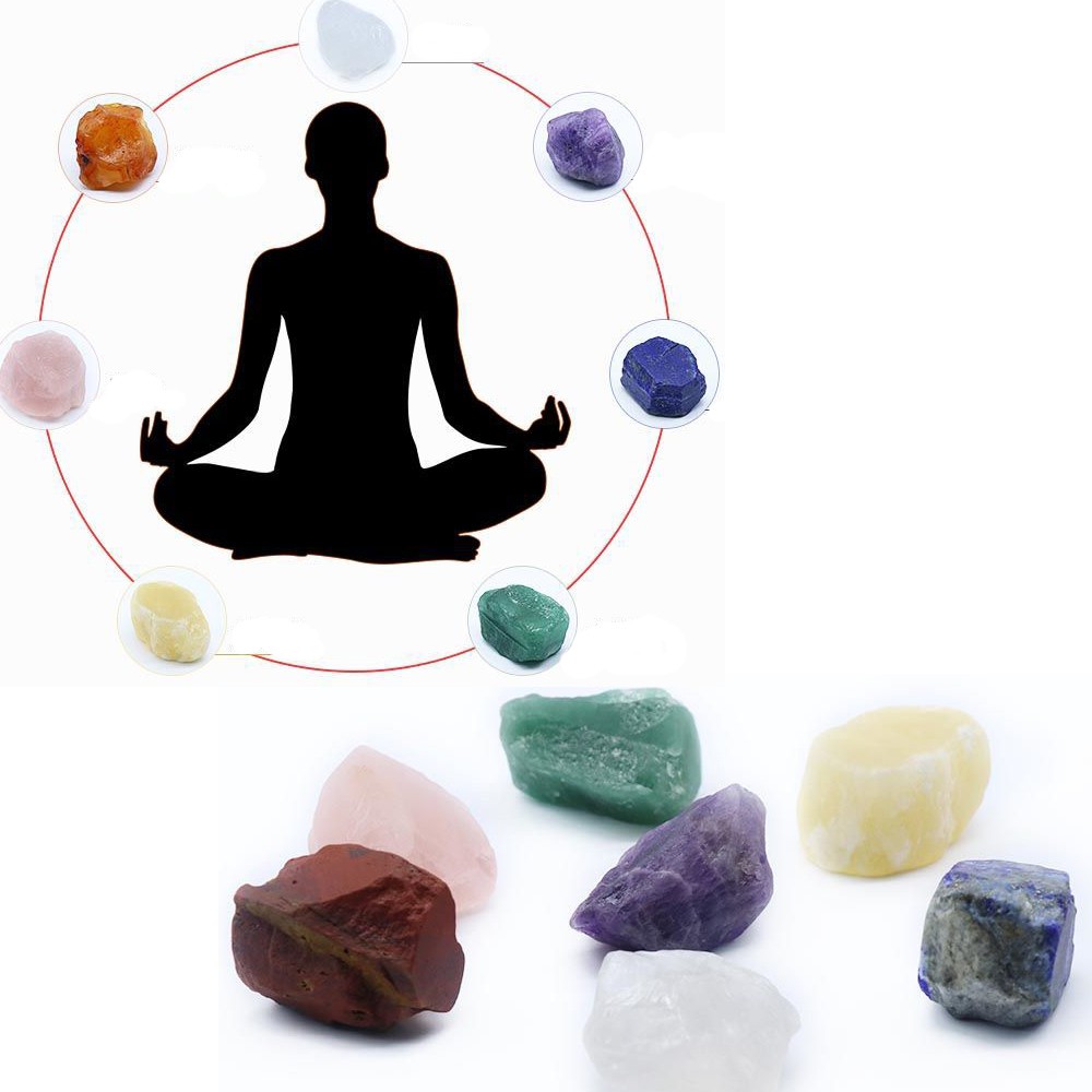 Combo 7 Viên Đá Thô Thanh Tẩy Chakra Năng Lượng Reiki