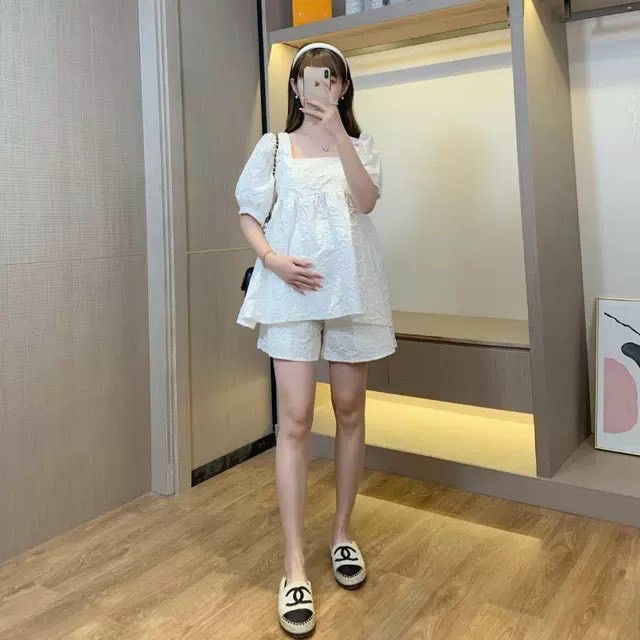 SET BỘ Babydoll đũi nhăn cho mẹ bầu☘️bộ bầu cao cấp siêu mát siêu mềm thiết kế sang chảnh☘️freesize 43~70K BBH 01