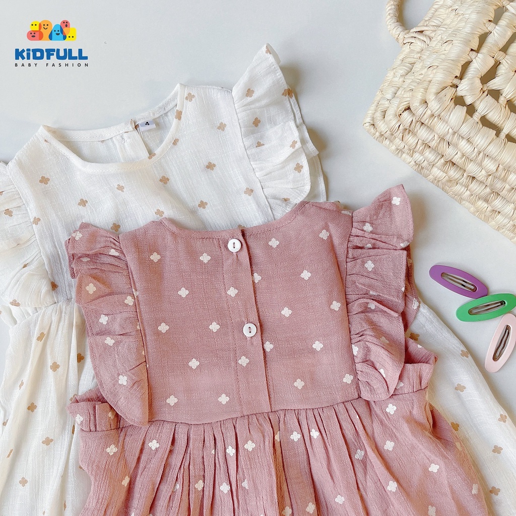 Váy cánh tiên đũi mát cho bé, đầm babydoll xinh xắn dễ thương cho bé gái