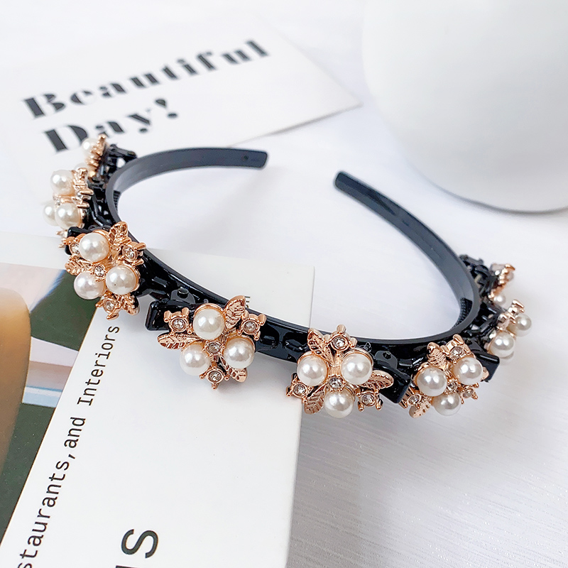 Băng đô cài tóc gắn ngọc trai thời trang Hàn Quốc đáng yêu