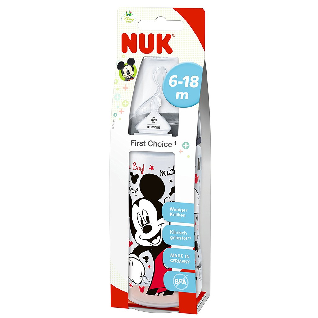 Bình sữa NUK PP Disney 300ml ty Silicone S1/2-M