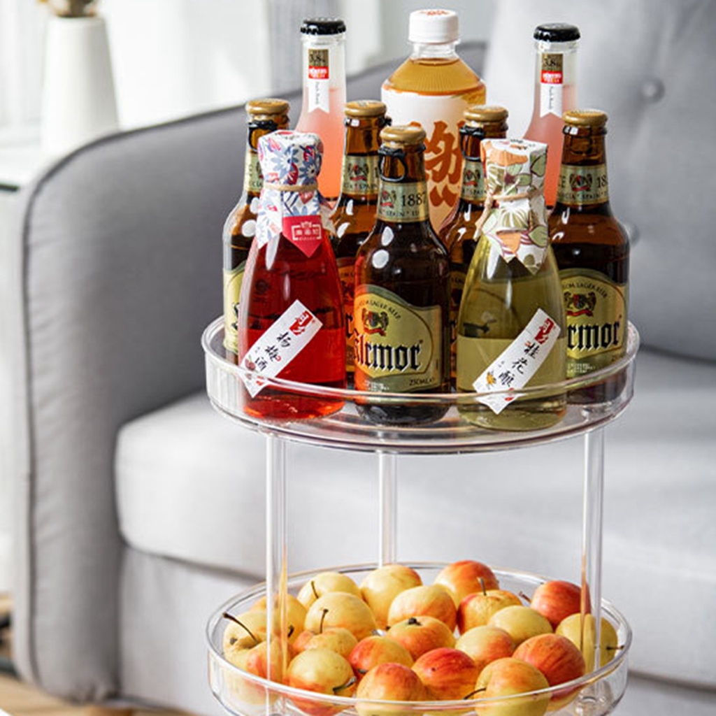 Kệ Đựng Lọ Gia Vị 2 Tầng Xoay 360 Độ Nhiều Màu Cho Nhà Bếp / Phòng Tắm
