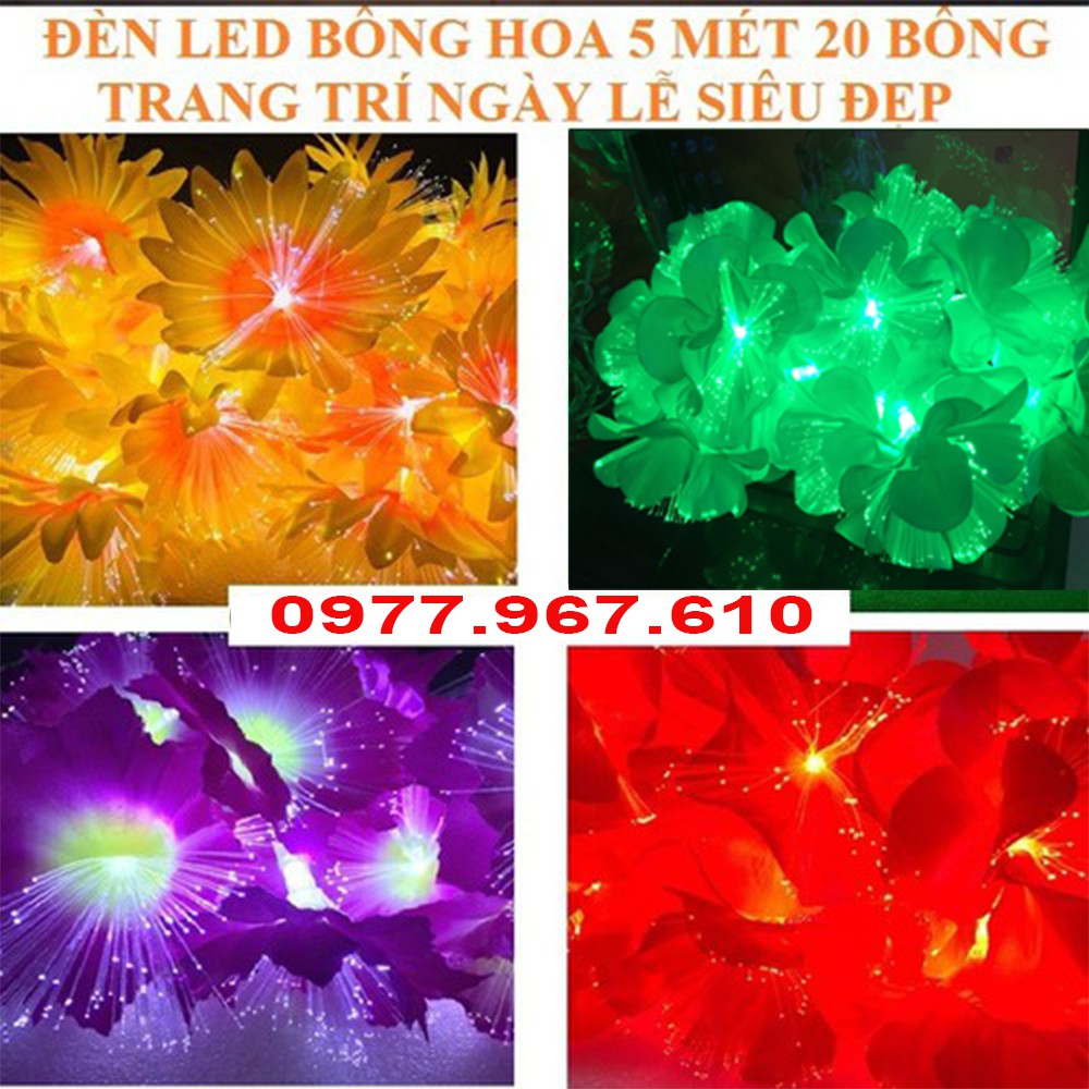 ĐÈN LED BÔNG HOA 5M 20 BÔNG - ĐÈN LED TRANG TRÍ LỄ TẾT, NOEL
