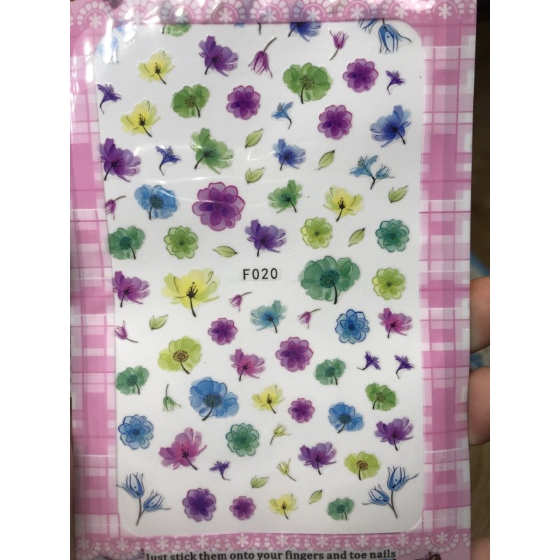 Mẫu dán Hoa (3), stick dán móng tay