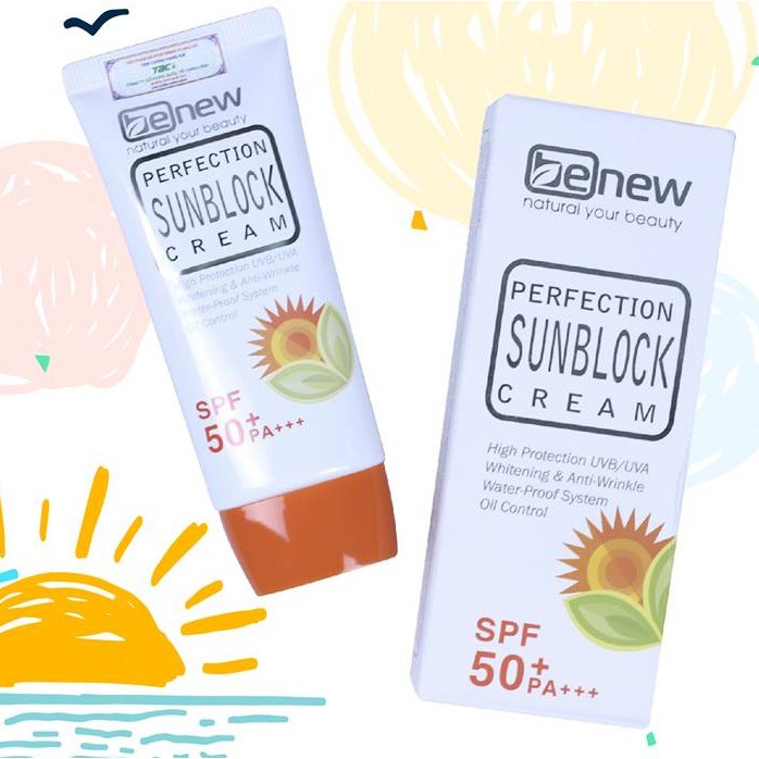 Kem Chống Nắng Kiềm Dầu Lên Tông Benew Perfection Sun Block Cream Spf 50 PA +++ Hàn Quốc 50ml/ Hộp