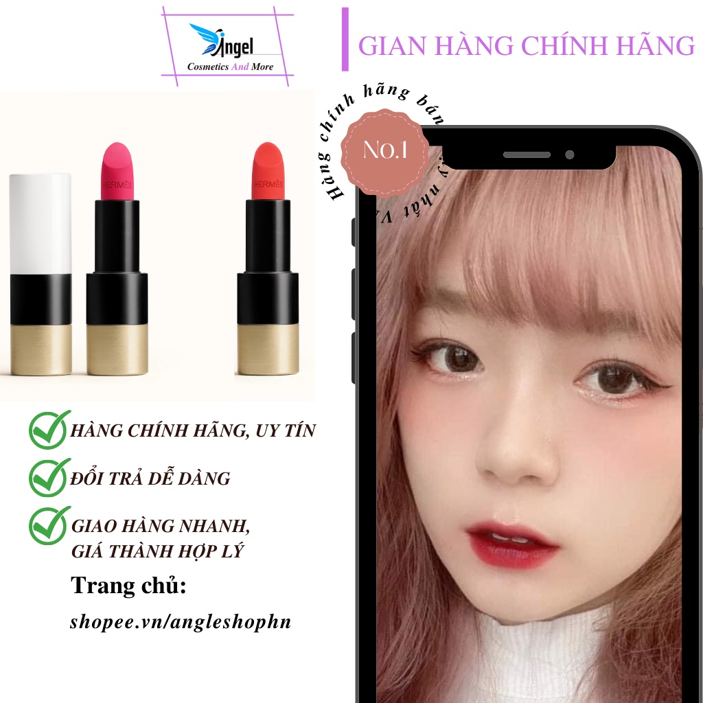 Son minisize Hermes Satin Lipstick 1.2g thiết kế biểu tượng siêu sang chảnh với bờ môi mềm mại bền màu