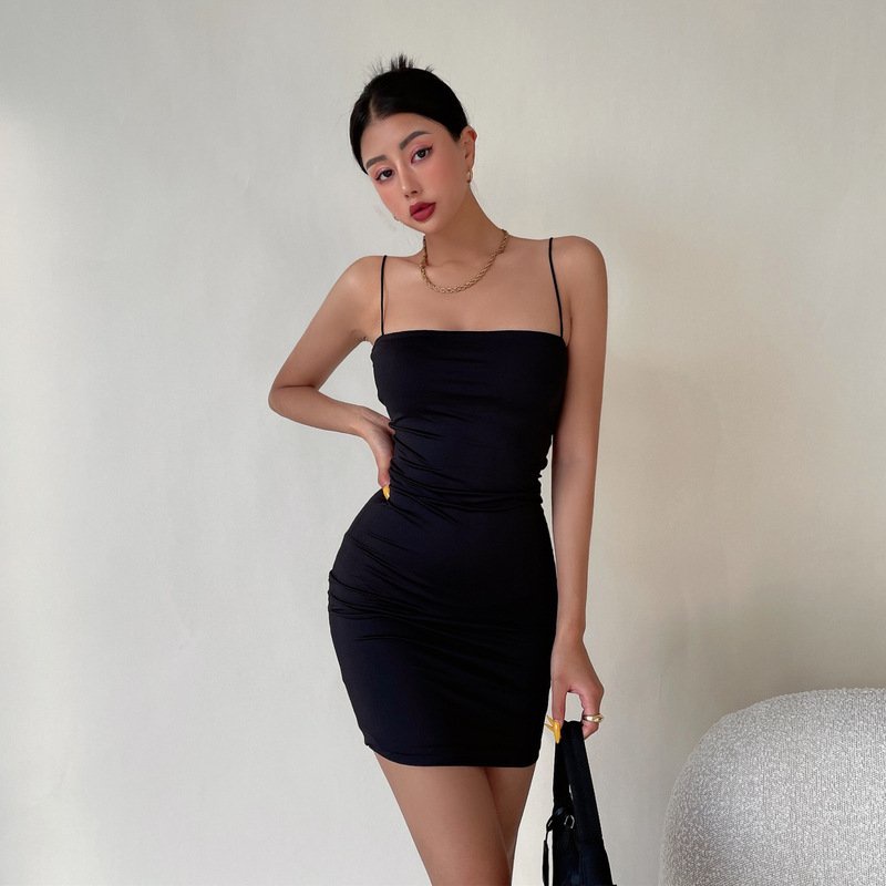 Đầm body nữ 2 dây trơn, váy ôm hai dây nhiều màu chất len tăm- ringu shop