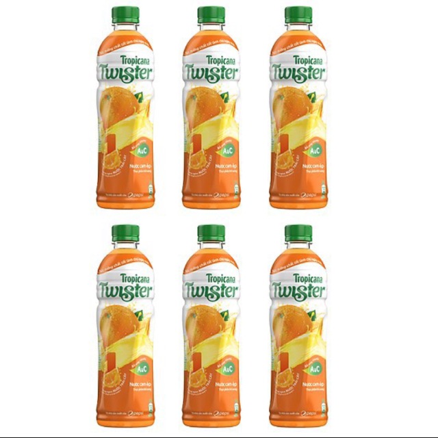 Lốc 6 Chai Nước Cam Ép Tropicana Twister 455ml