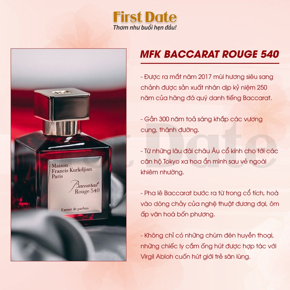 Nước hoa nữ MFK Baccarat Rouge 540 Extrait de Parfum - Viên Rubi giữa thế giới nước hoa - First Date | BigBuy360 - bigbuy360.vn