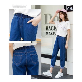 Jeans boyfriend cạp chun
