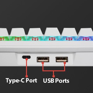 Royal Kludge RK G68 -Bàn phím cơ mini không dây 68 phím Bluetooth 5.1 cổng sạc Type C kết nối 3 chế độ có 2 cổng Hub USB | WebRaoVat - webraovat.net.vn