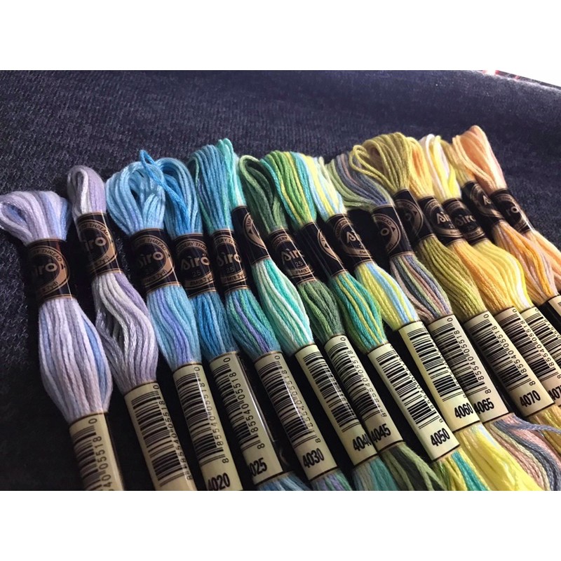 Chỉ thêu airo loang màu