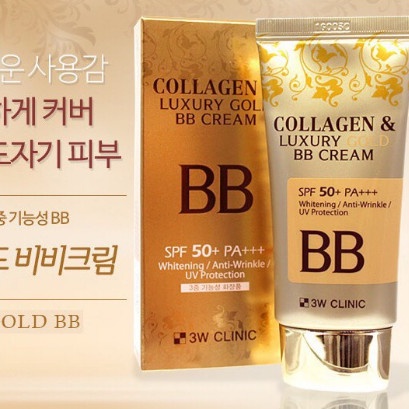 Kem Nền Trang Điểm Chống Nắng Collagen & Luxury Gold BB Cream SPF50 PA+++ 3W Clinic Hàn Quốc 50ml