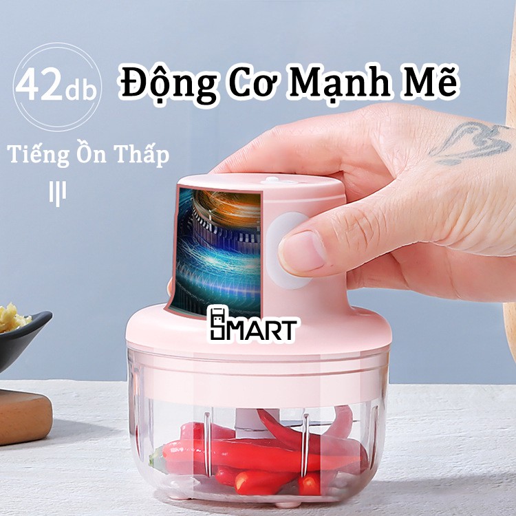 Máy Xay Thịt Mini - Máy Xay Cầm Tay Tự Động Siêu Khỏe - Xay Đồ Ăn Dặm, Rau, Củ, Quả, Thịt Tiện Lợi