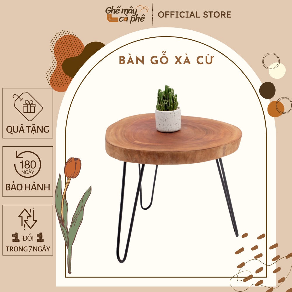 Bàn gỗ xà cừ nguyên tấm, Bàn Cafe vỉa hè, đường phố kích thước đa dạng, đồng giá sock ( Có giá đại lý)