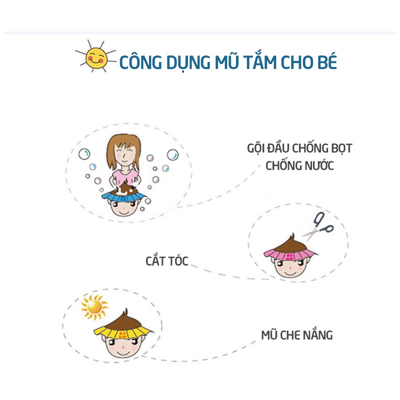 Mũ gội đầu cho bé mũ tắm chắn nước hình cá