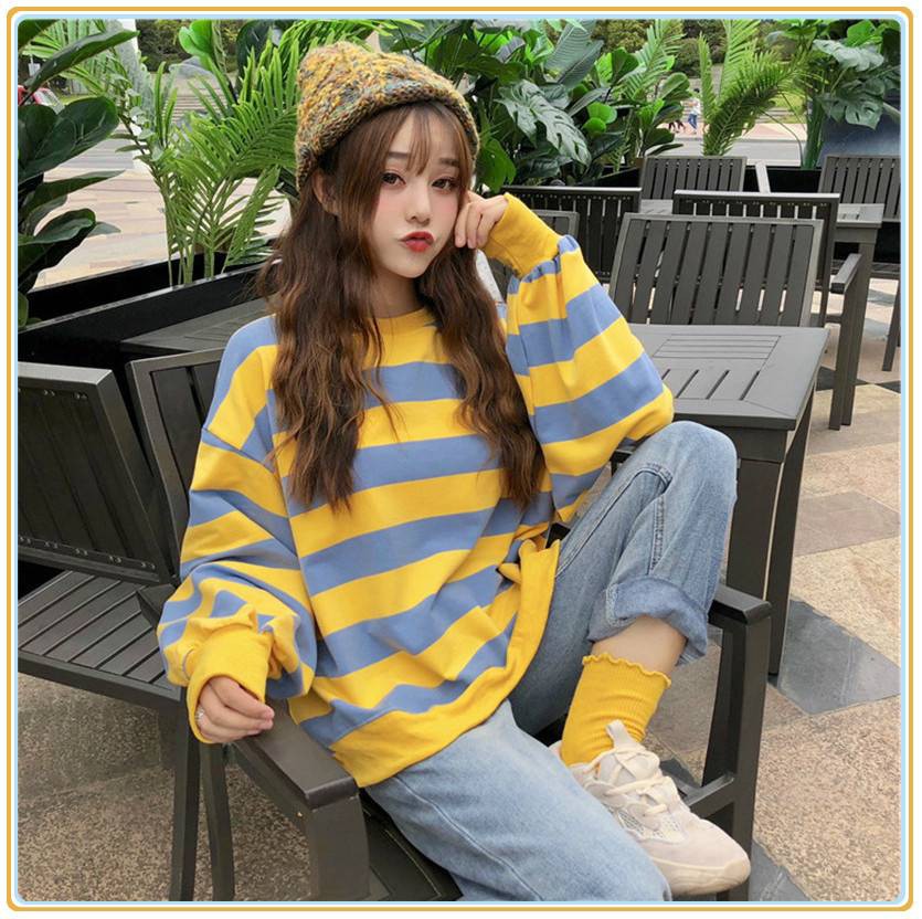 🌈M-4XL phong cách Hàn Quốc kích thước lớn thanh mẫu áo len dài tay lỏng quanh cổ top của phụ 🌸