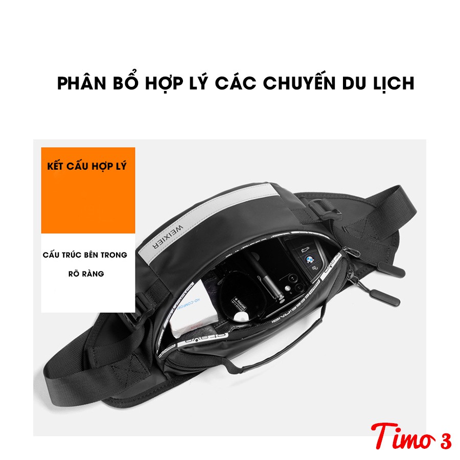 Túi đeo chéo nam, Túi du lịch thời trang giá rẻ tiện dụng nhiều ngăn chống nước TDC1