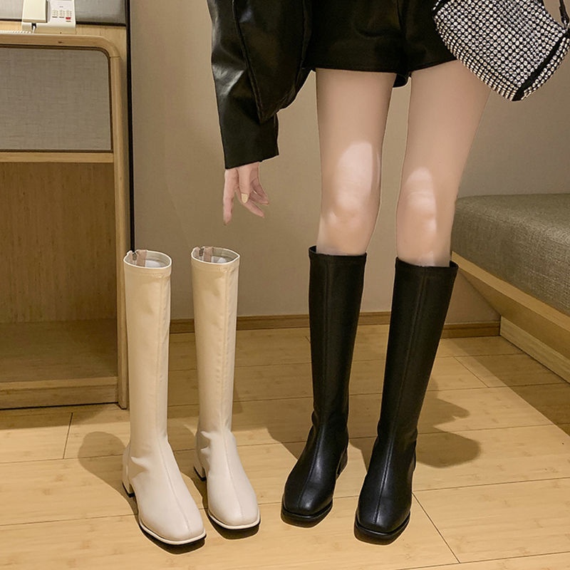 ✷◎◈giày bốt gối đùi thời cá tính dành cho nữ cao cổ gót, big size, nhất quà tặng bạn gái[cái mới 2022]