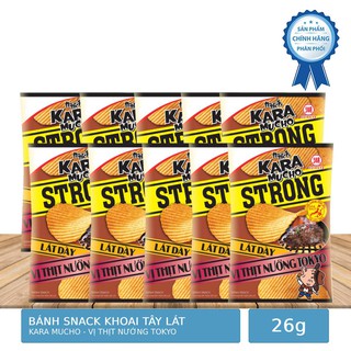 Lốc 10 Gói Snack Khoai Tây Karamucho Strong Lát Dày Vị Thịt Nướng Tokyo 26g