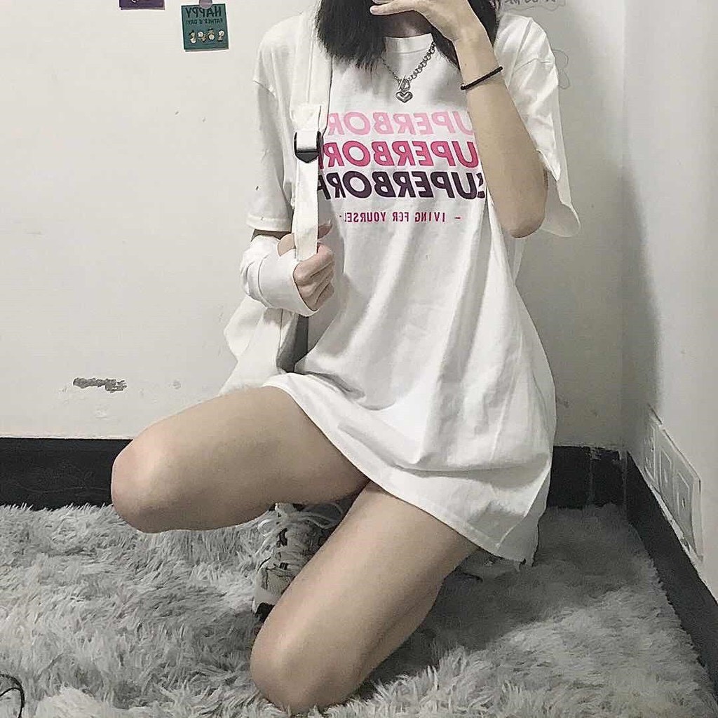 Áo thun tay lỡ 194SHOP Unisex vải coton dày dặn, co dãn, form rộng - Superborfd