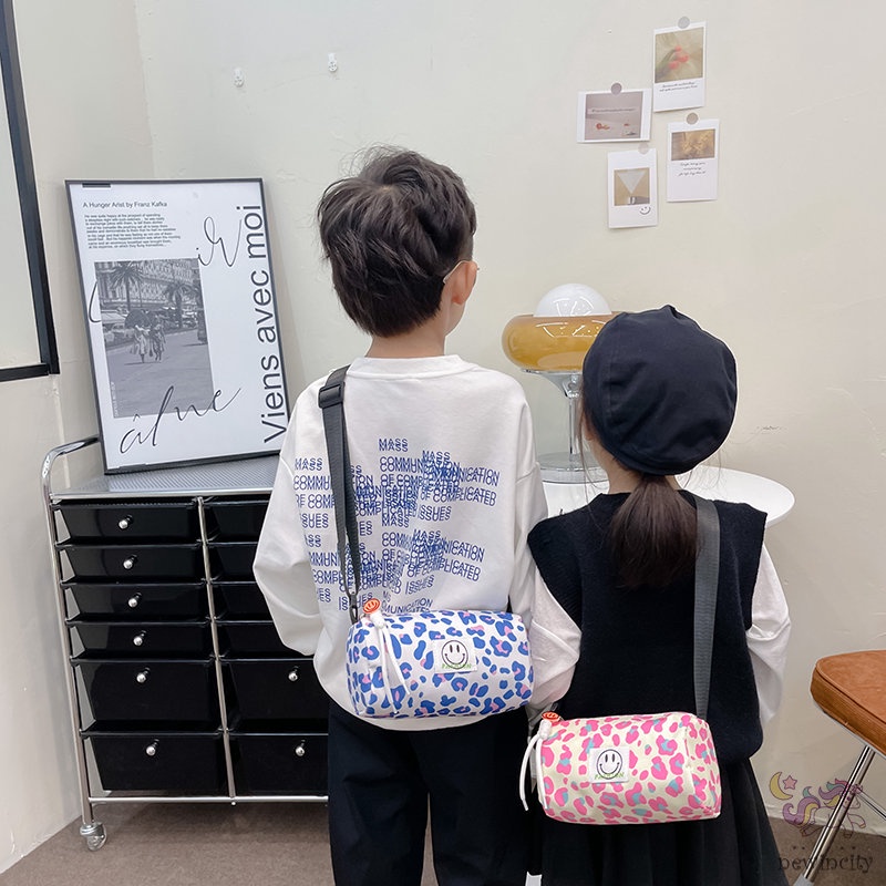 Túi Đeo Chéo Vai Họa Tiết Da Báo Thời Trang Hàn Quốc Cho Trẻ Em