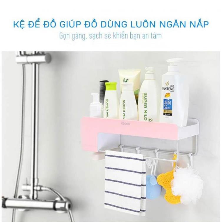 [XẢ KHO+FREE SHIP] Giá treo đồ thông minh Ecoco - Kệ dán tường nhà tắm đa năng, không cần khoan