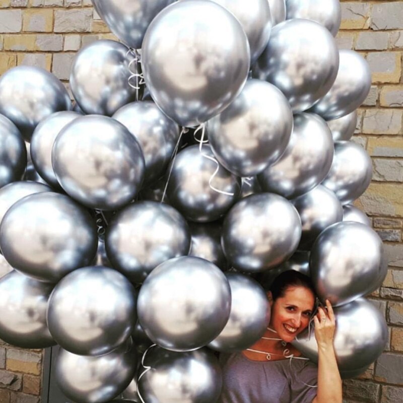 50pcs 12inch Metallic Gold Silver Blue Rose Green Purple Ballon Wedding Birthday Party Decoration Latex Balloons