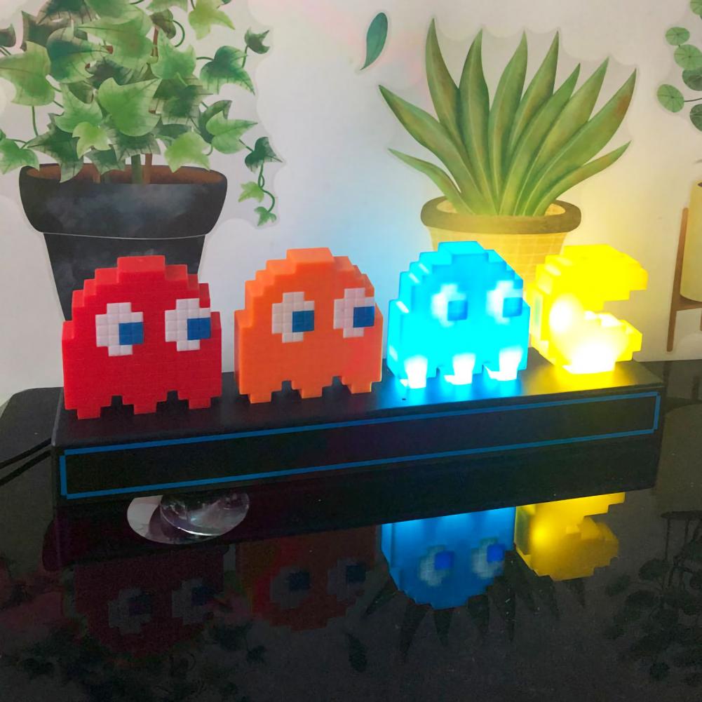 [Hàng Sẵn] Đèn ngủ Pac man đáng yêu có cảm biến âm thanh thông minh USB đầy màu sắc để trang trí máy tính, phòng ngủ phòng làm việc【Tennessee052】