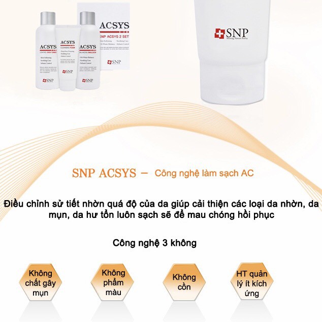 Sữa Rửa Mặt Da Mụn SNP ACSYS Sạch nhờn ngừa mụn