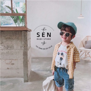 ÁO SƠ MI THÔ KẺ VÀNG- CHẤT MÁT