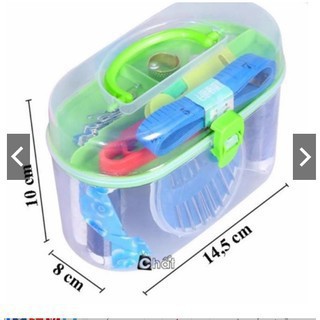 bộ hộp kim chỉ khâu vá 55 món đồ may vá đồ gia đình thêu thùa vải
