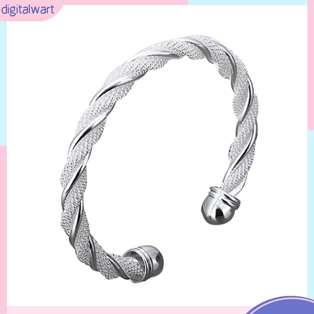 Vòng tay mạ bạc kiểu dáng đơn giản thanh lịch cho nữ