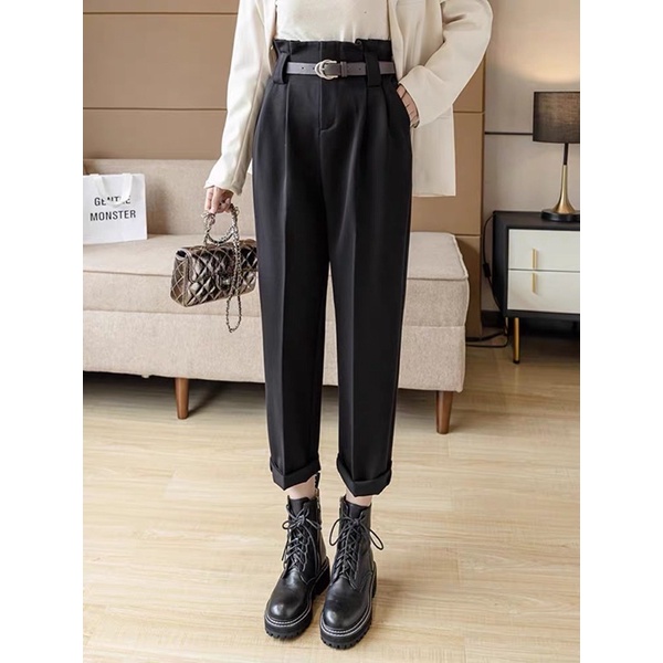 Quần Baggy Lưng Cao Nữ công sở m831 Kèm Đai