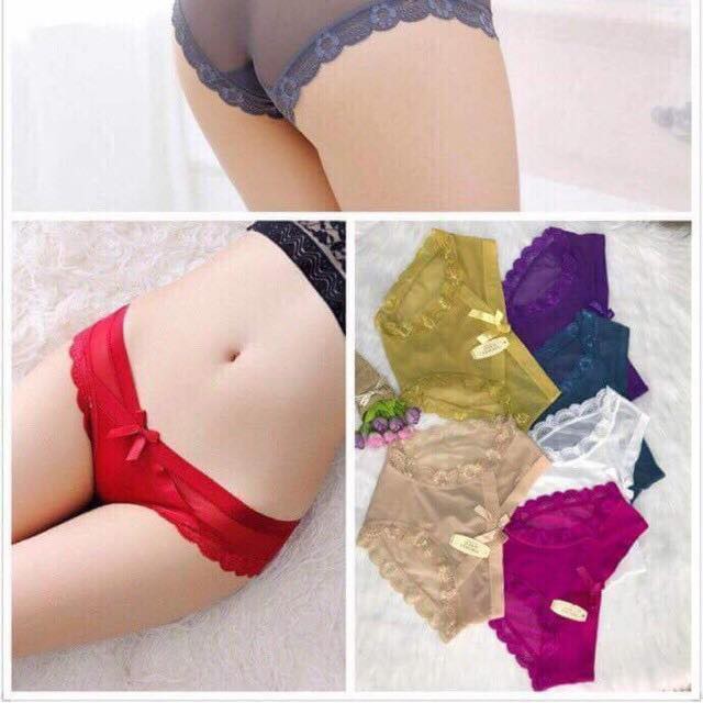 QUẦN LÓT LƯỚI CHÉO REN PHỐI NƠ cao cấp