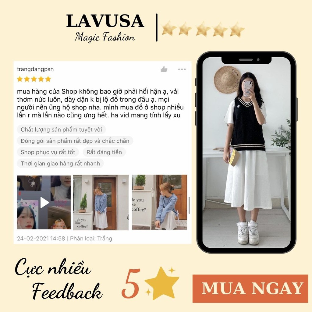 Chân Váy Dài Đũi Chữ A 3 Màu Trắng, Đen, Be Siêu Đẹp Lavusa