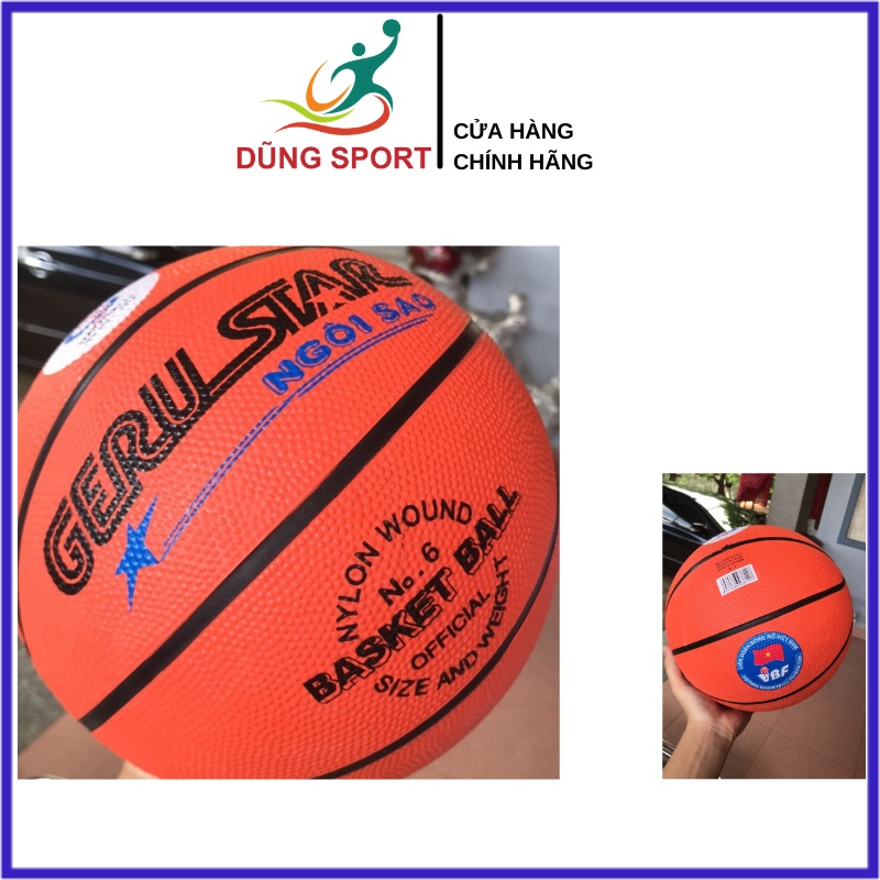 Quả banh bóng rổ GERU STAR số 5,số 6,số 7 chất liệu cao su, banh bóng rổ  Gerustar Basket ball thi đấu chính hãng