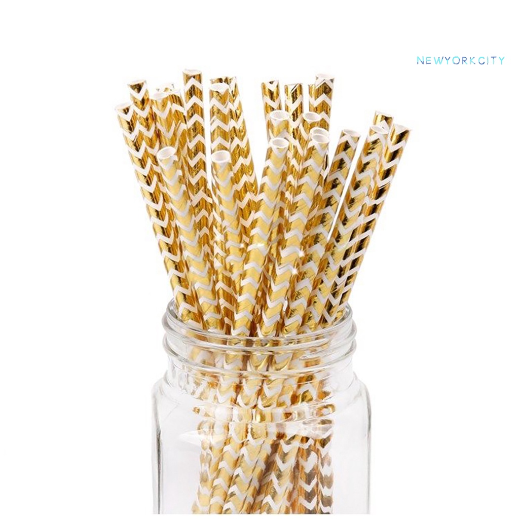 Set 25 Ống Hút Giấy Dùng Một Lần Phân Hủy Sinh Học Cho Tiệc Sinh Nhật