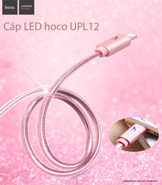 Cáp sạc Hoco UPL12 báo pin đầy chống đức - Sạc UPL12 cho Iphone chính hãng