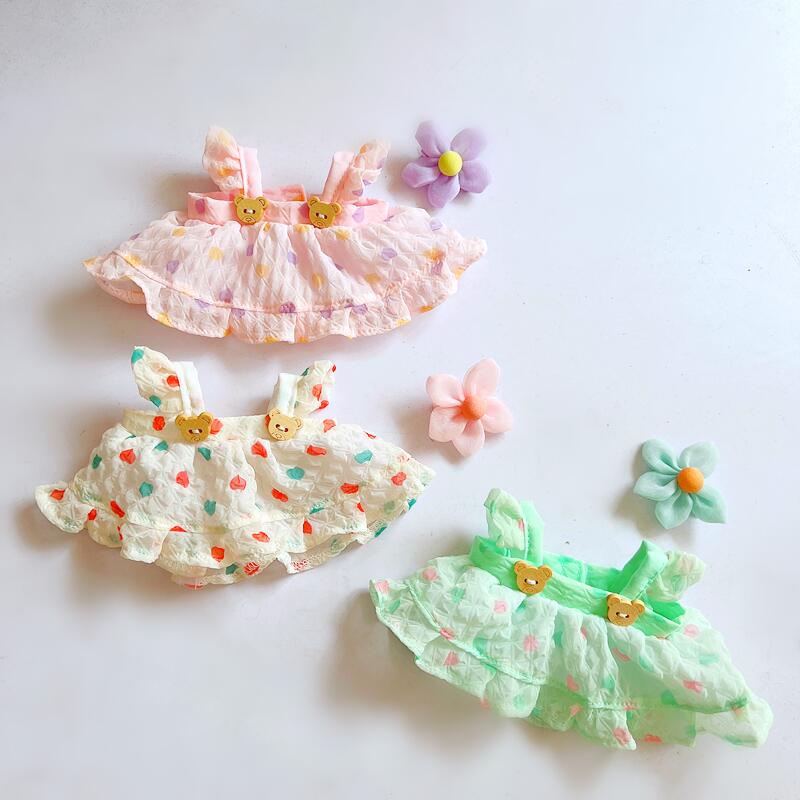 Outfit doll 20cm váy hoa nhí hai dây