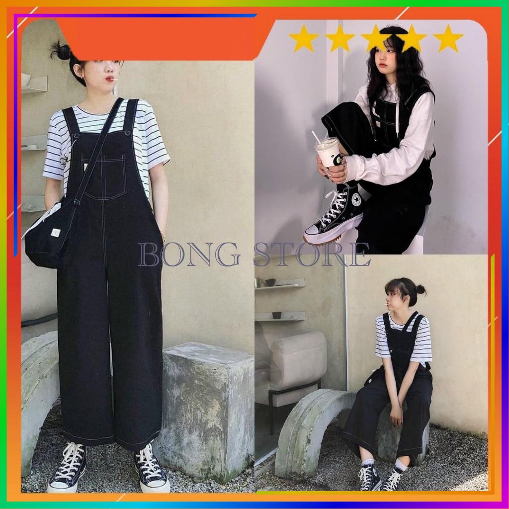 Yếm quần ống xuông chỉ nổi siêu dễ thương nguyễn hoa